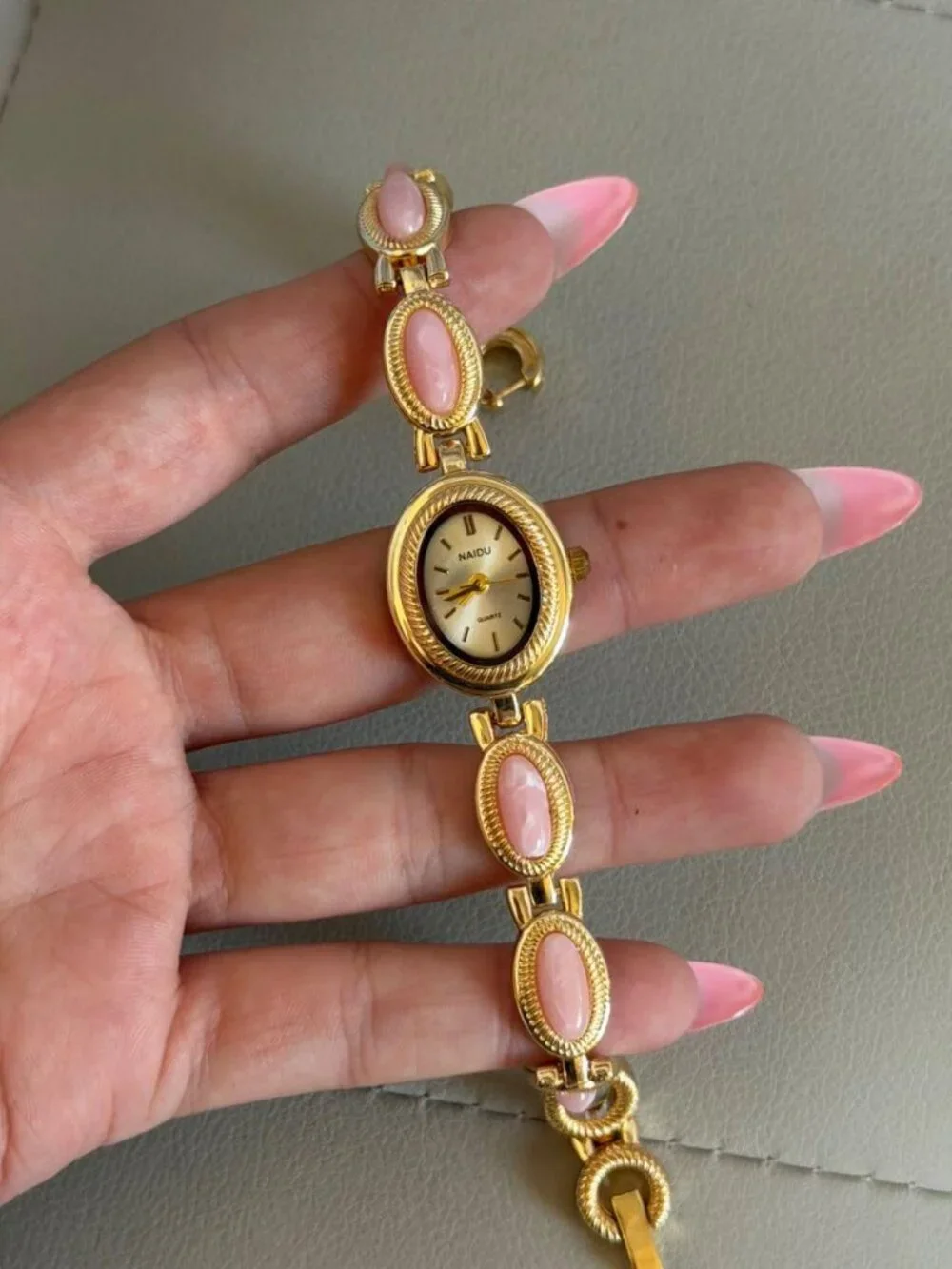 Preppy Pink Crystal Link Band Watch Preppy Y2K OS